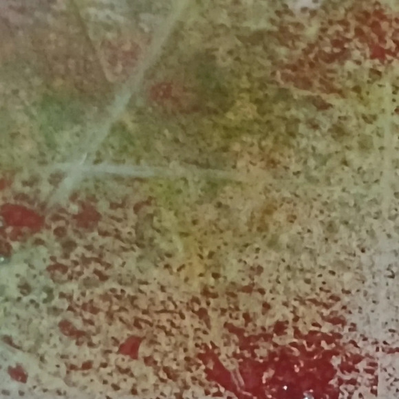 Abstract Green and Red "Zombie Zone" Painting - Picture 4 of 5